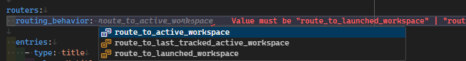 Screenshot of YAML validation in Visual Studio Code